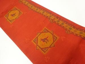 未使用品　木屋太製　花鳥模様織出し袋帯